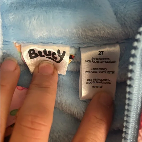 Bluey & Bingo Toddler Girls Pink Floral Donut Windbreaker Jacket 2T - Picture 2 of 5